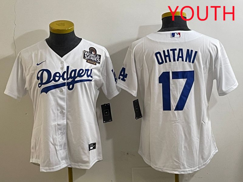 Youth Los Angeles Dodgers #17 Ohtani White Game 2025 Nike MLB Jersey style 3183->youth mlb jersey->Youth Jersey